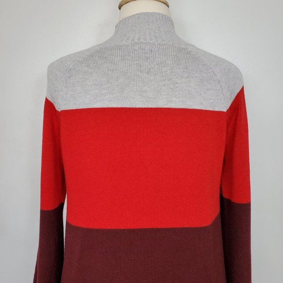 Charter Club Mock Neck Flared Sleeve Color Block Knit Sweater NEW NWT Size XL - Picture 8 of 14
